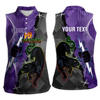 Personalised Storm And Panthers Rugby 2024 Women Sleeveless Polo Shirt Go Champions Grand Final Dynamic Style
