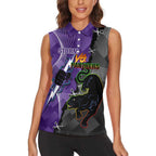 Personalised Storm And Panthers Rugby 2024 Women Sleeveless Polo Shirt Go Champions Grand Final Dynamic Style