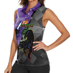 Personalised Storm And Panthers Rugby 2024 Women Sleeveless Polo Shirt Go Champions Grand Final Dynamic Style