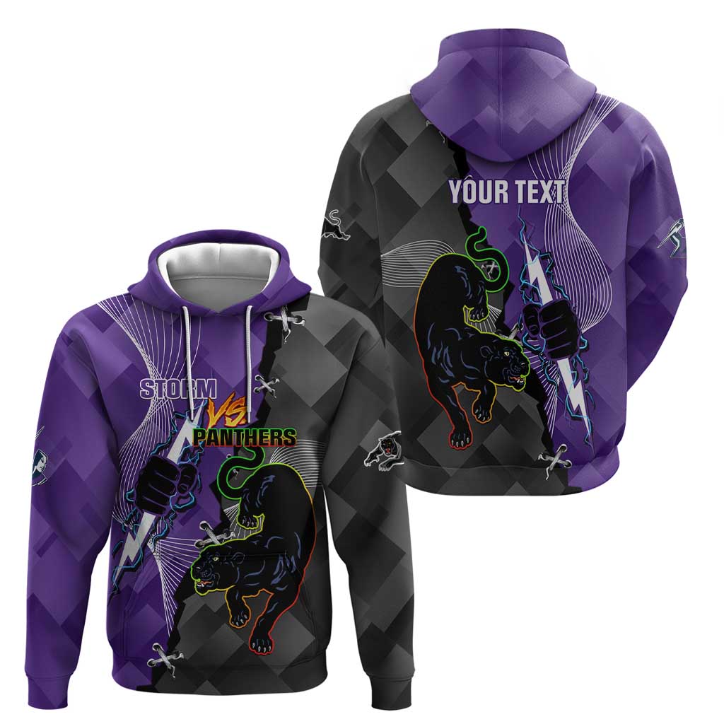Personalised Storm And Panthers Rugby 2024 Zip Hoodie Go Champions Grand Final Dynamic Style
