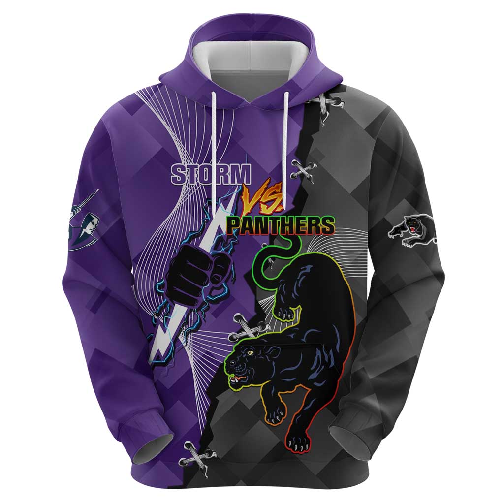 Personalised Storm And Panthers Rugby 2024 Zip Hoodie Go Champions Grand Final Dynamic Style
