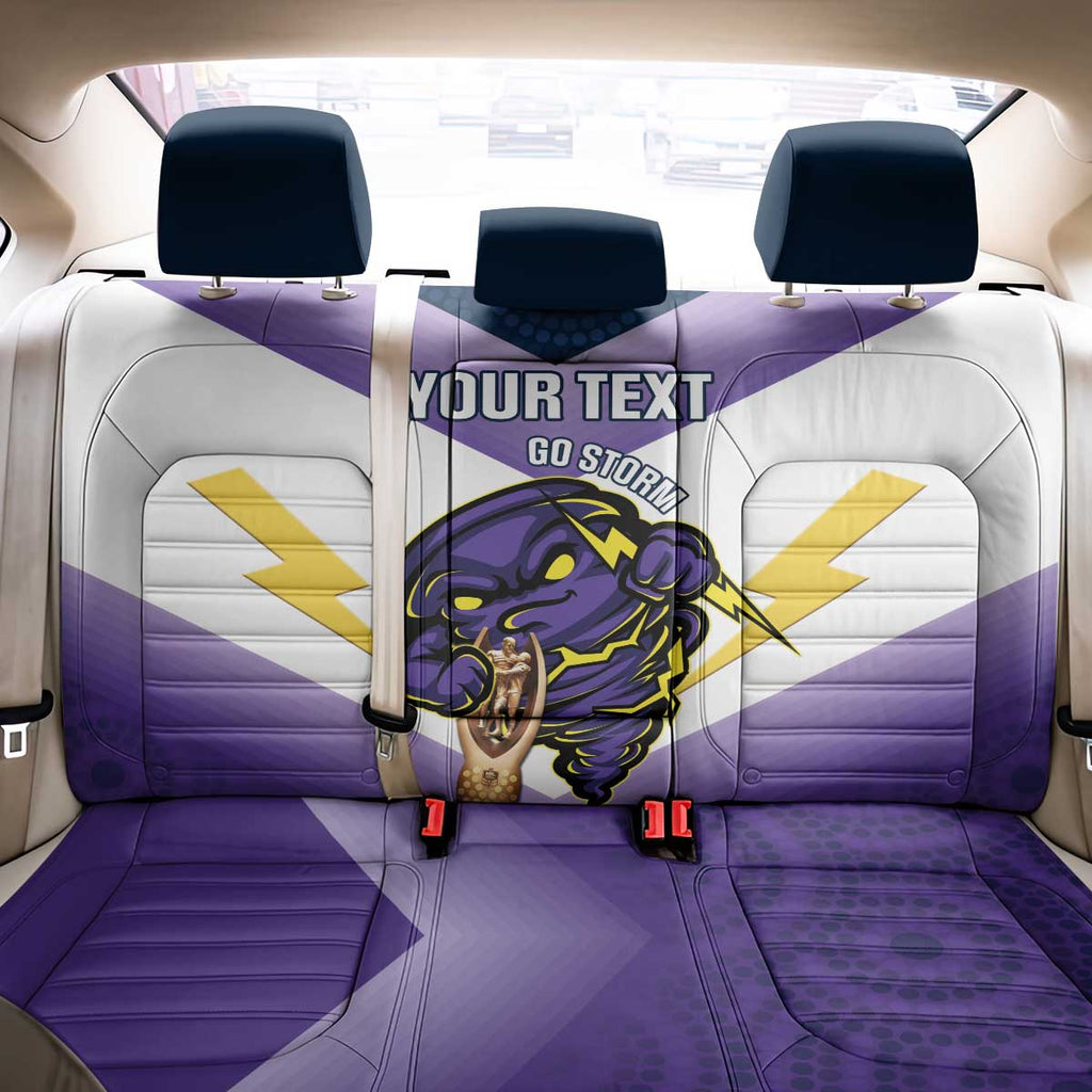 Personalised Storm Rugby 2024 Back Car Seat Cover Mascot With Trophy Go Champions Aboriginal Art