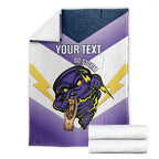 Personalised Storm Rugby 2024 Blanket Mascot With Trophy Go Champions Aboriginal Art