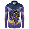 Personalised Storm Rugby 2024 Button Sweatshirt Mascot With Trophy Go Champions Aboriginal Art