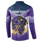 Personalised Storm Rugby 2024 Button Sweatshirt Mascot With Trophy Go Champions Aboriginal Art