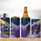 Personalised Storm Rugby 2024 4 in 1 Can Cooler Tumbler Mascot With Trophy Go Champions Aboriginal Art