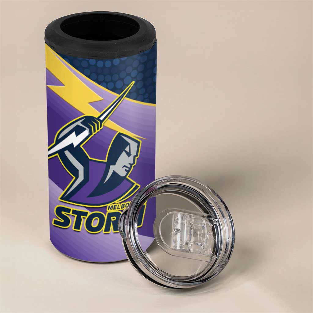 Personalised Storm Rugby 2024 4 in 1 Can Cooler Tumbler Mascot With Trophy Go Champions Aboriginal Art