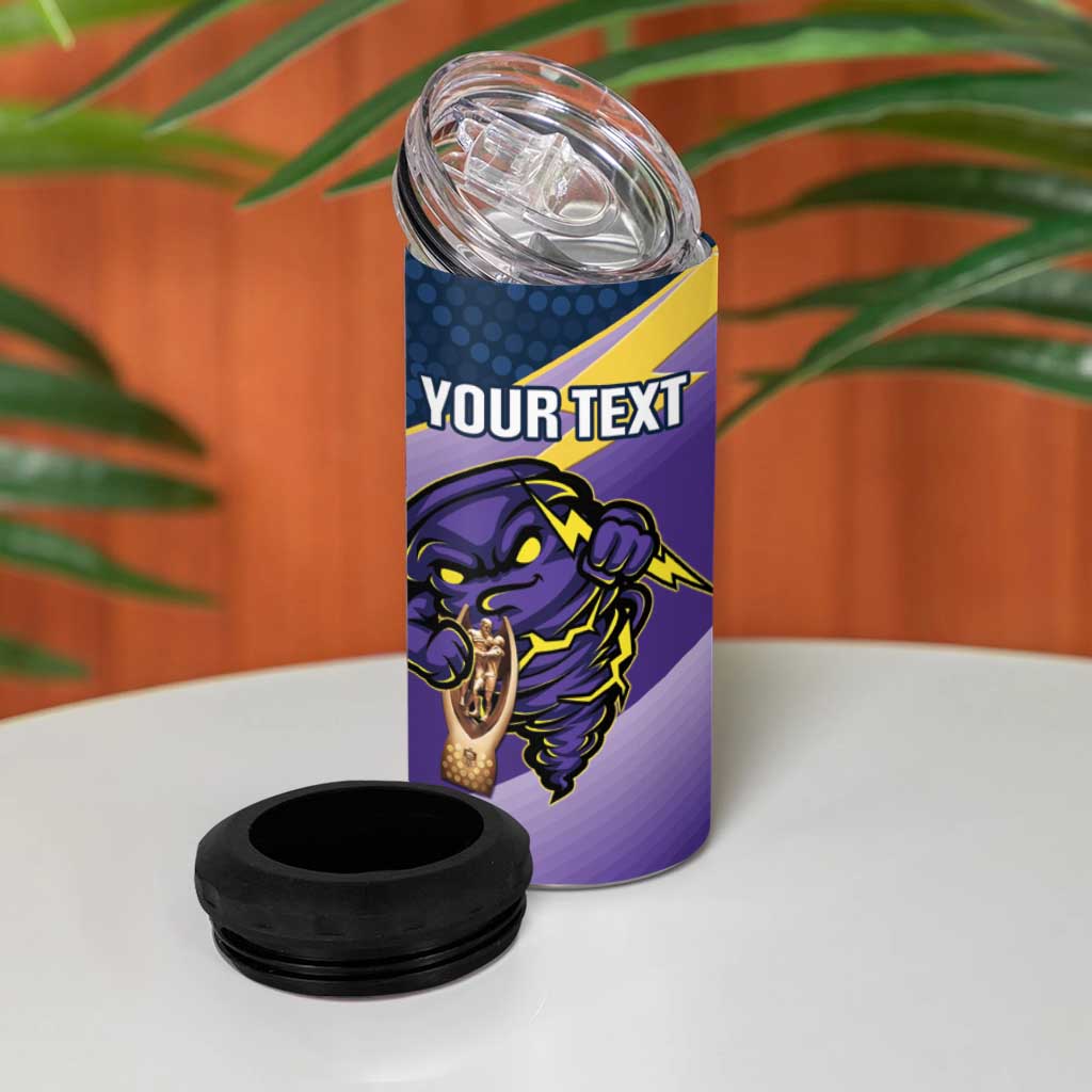Personalised Storm Rugby 2024 4 in 1 Can Cooler Tumbler Mascot With Trophy Go Champions Aboriginal Art