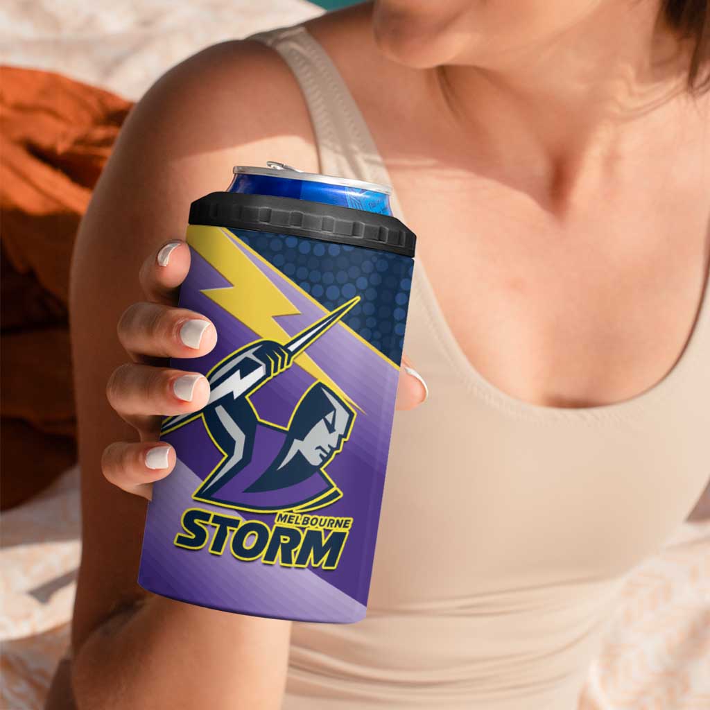 Personalised Storm Rugby 2024 4 in 1 Can Cooler Tumbler Mascot With Trophy Go Champions Aboriginal Art