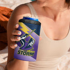 Personalised Storm Rugby 2024 4 in 1 Can Cooler Tumbler Mascot With Trophy Go Champions Aboriginal Art