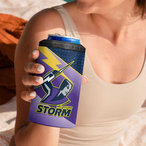 Personalised Storm Rugby 2024 4 in 1 Can Cooler Tumbler Mascot With Trophy Go Champions Aboriginal Art