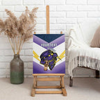 Personalised Storm Rugby 2024 Canvas Wall Art Mascot With Trophy Go Champions Aboriginal Art