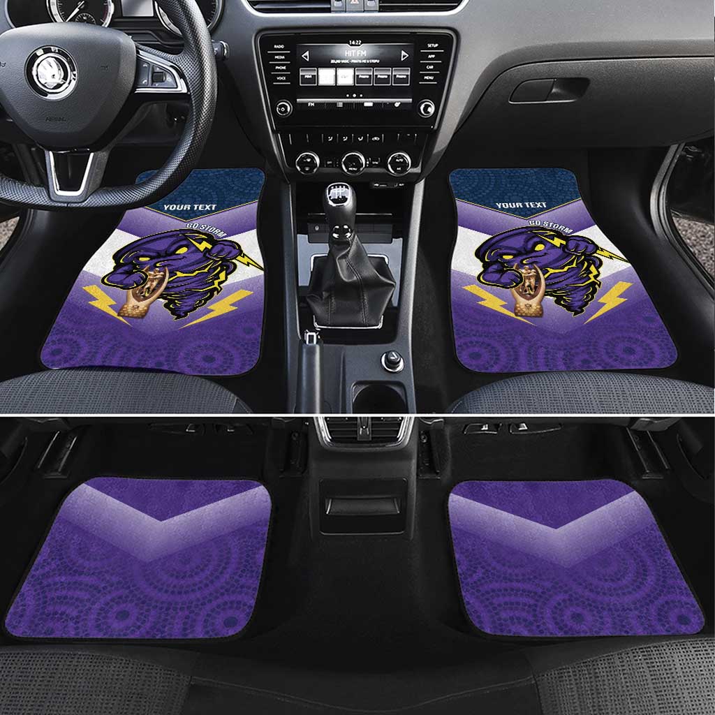 Personalised Storm Rugby 2024 Car Mats Mascot With Trophy Go Champions Aboriginal Art