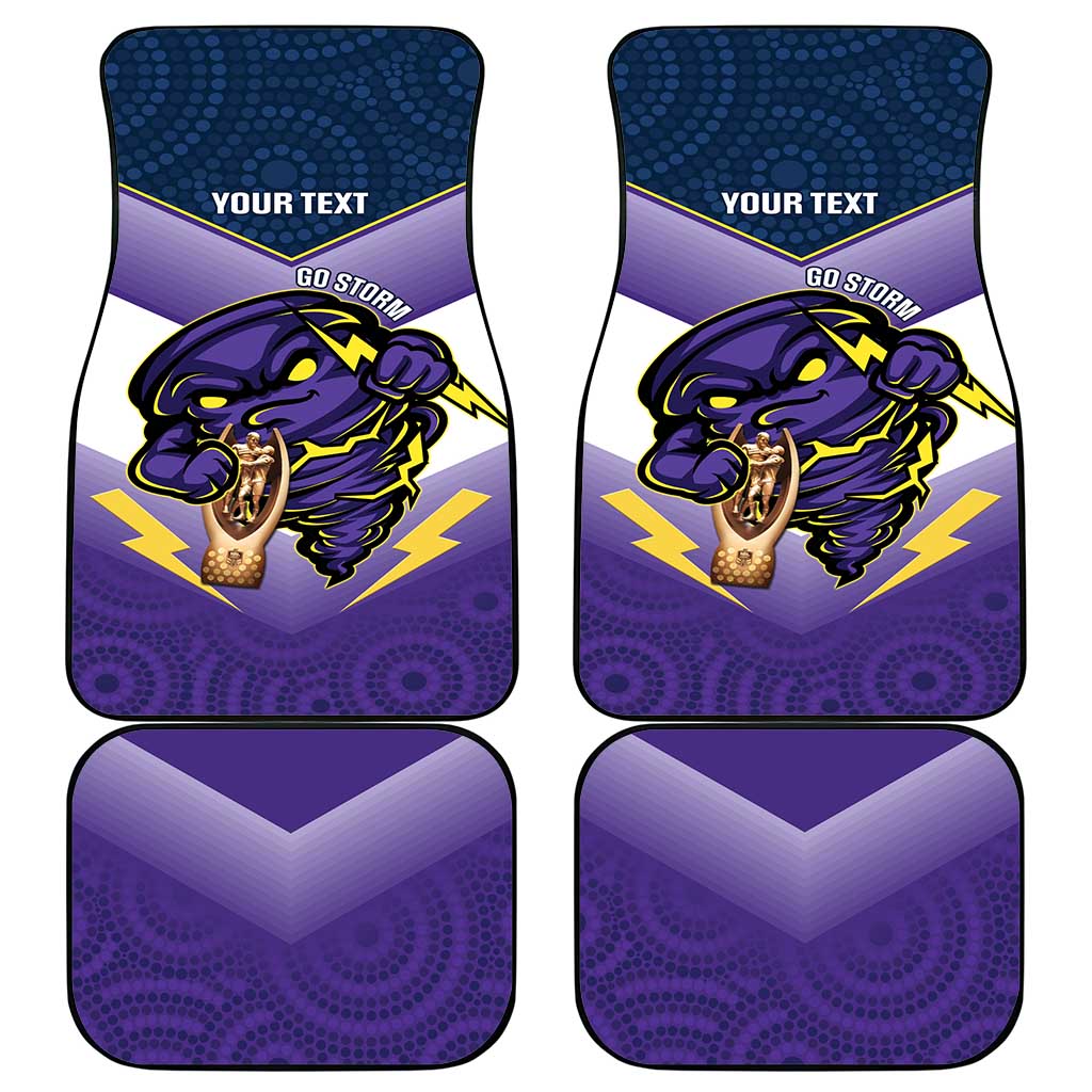 Personalised Storm Rugby 2024 Car Mats Mascot With Trophy Go Champions Aboriginal Art