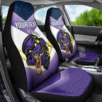 Personalised Storm Rugby 2024 Car Seat Cover Mascot With Trophy Go Champions Aboriginal Art