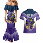 Personalised Storm Rugby 2024 Couples Matching Mermaid Dress and Hawaiian Shirt Mascot With Trophy Go Champions Aboriginal Art
