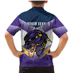 Personalised Storm Rugby 2024 Family Matching Mermaid Dress and Hawaiian Shirt Mascot With Trophy Go Champions Aboriginal Art