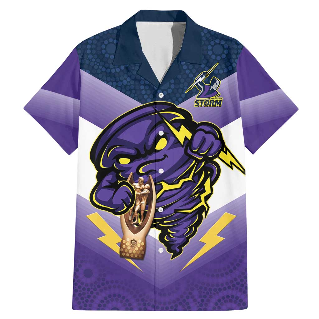 Personalised Storm Rugby 2024 Family Matching Mermaid Dress and Hawaiian Shirt Mascot With Trophy Go Champions Aboriginal Art
