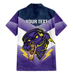 Personalised Storm Rugby 2024 Family Matching Mermaid Dress and Hawaiian Shirt Mascot With Trophy Go Champions Aboriginal Art