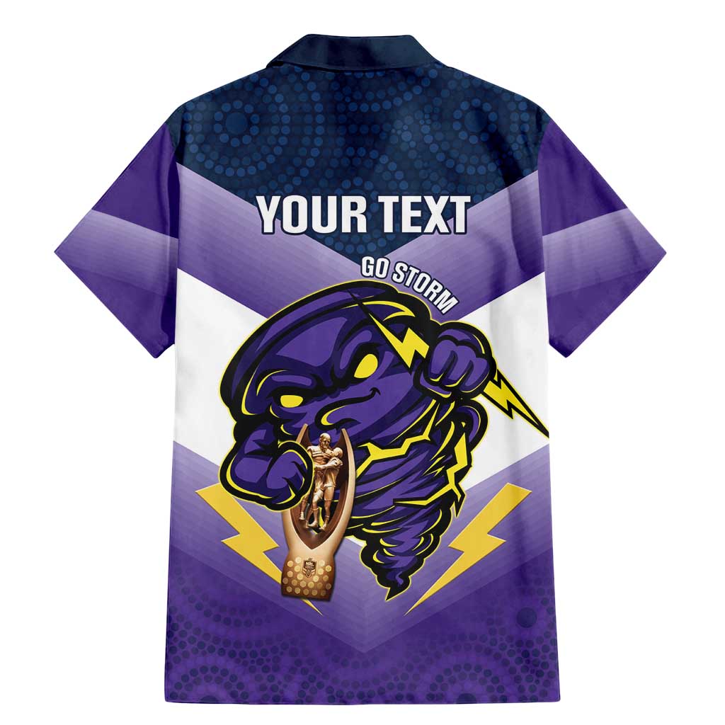 Personalised Storm Rugby 2024 Family Matching Mermaid Dress and Hawaiian Shirt Mascot With Trophy Go Champions Aboriginal Art