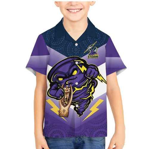Personalised Storm Rugby 2024 Family Matching Mermaid Dress and Hawaiian Shirt Mascot With Trophy Go Champions Aboriginal Art