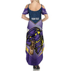 Personalised Storm Rugby 2024 Family Matching Summer Maxi Dress and Hawaiian Shirt Mascot With Trophy Go Champions Aboriginal Art