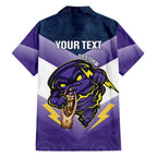 Personalised Storm Rugby 2024 Hawaiian Shirt Mascot With Trophy Go Champions Aboriginal Art