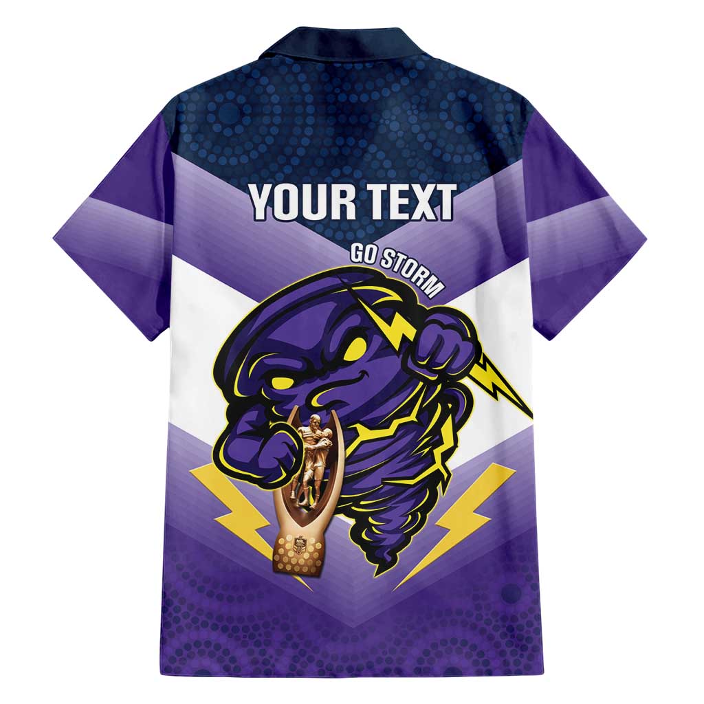 Personalised Storm Rugby 2024 Hawaiian Shirt Mascot With Trophy Go Champions Aboriginal Art