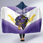 Personalised Storm Rugby 2024 Hooded Blanket Mascot With Trophy Go Champions Aboriginal Art