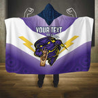 Personalised Storm Rugby 2024 Hooded Blanket Mascot With Trophy Go Champions Aboriginal Art