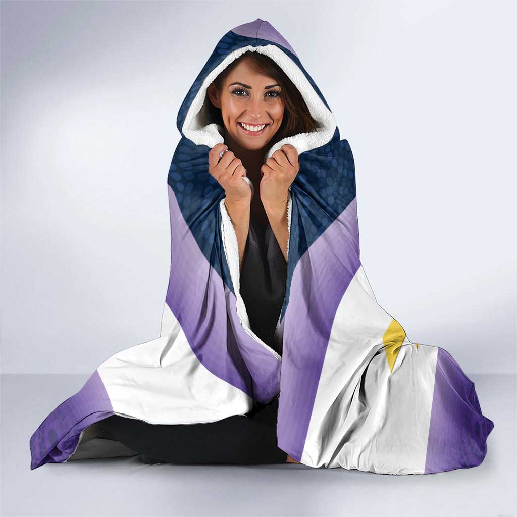 Personalised Storm Rugby 2024 Hooded Blanket Mascot With Trophy Go Champions Aboriginal Art