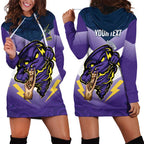 Personalised Storm Rugby 2024 Hoodie Dress Mascot With Trophy Go Champions Aboriginal Art