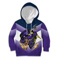 Personalised Storm Rugby 2024 Kid Hoodie Mascot With Trophy Go Champions Aboriginal Art