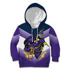 Personalised Storm Rugby 2024 Kid Hoodie Mascot With Trophy Go Champions Aboriginal Art