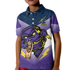 Personalised Storm Rugby 2024 Kid Polo Shirt Mascot With Trophy Go Champions Aboriginal Art