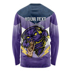 Personalised Storm Rugby 2024 Long Sleeve Shirt Mascot With Trophy Go Champions Aboriginal Art