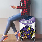Personalised Storm Rugby 2024 Luggage Cover Mascot With Trophy Go Champions Aboriginal Art