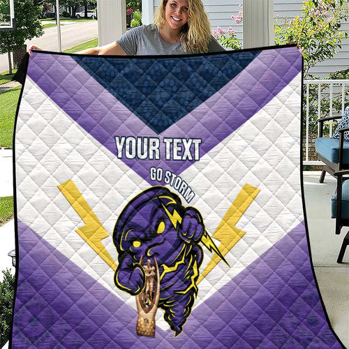 Personalised Storm Rugby 2024 Quilt Mascot With Trophy Go Champions Aboriginal Art