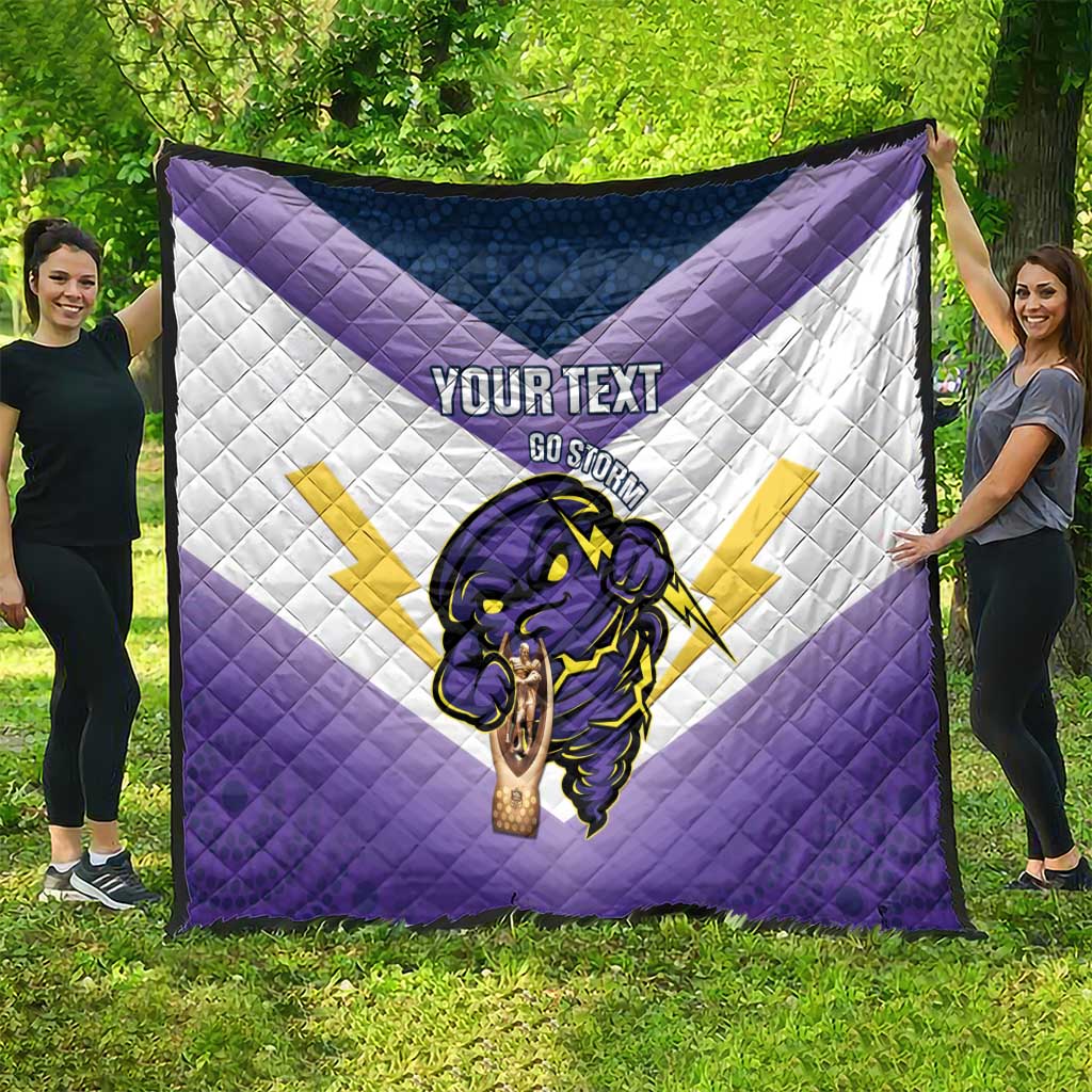 Personalised Storm Rugby 2024 Quilt Mascot With Trophy Go Champions Aboriginal Art