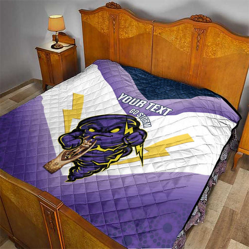 Personalised Storm Rugby 2024 Quilt Mascot With Trophy Go Champions Aboriginal Art