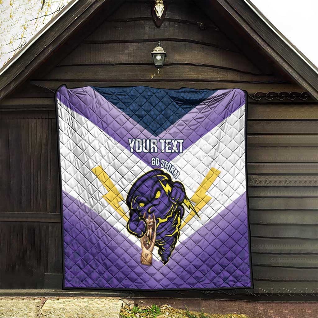 Personalised Storm Rugby 2024 Quilt Mascot With Trophy Go Champions Aboriginal Art
