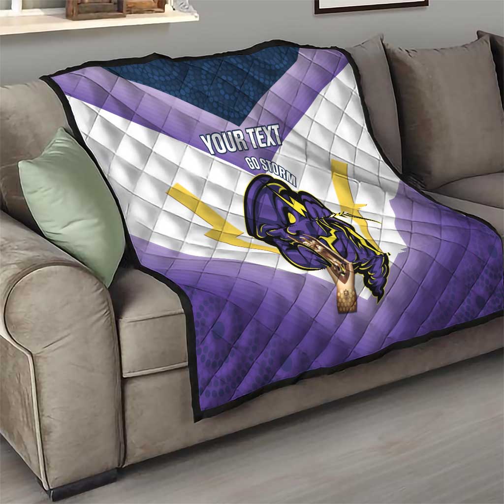 Personalised Storm Rugby 2024 Quilt Mascot With Trophy Go Champions Aboriginal Art