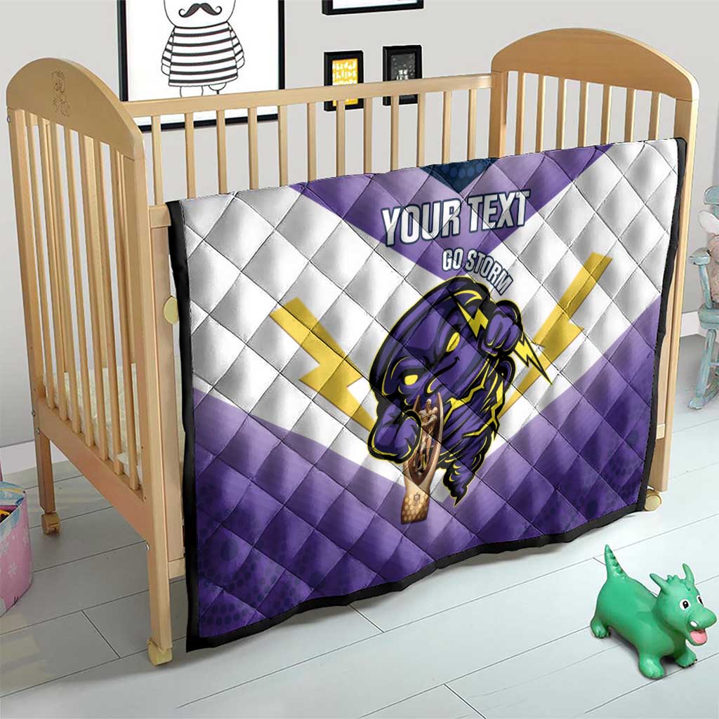 Personalised Storm Rugby 2024 Quilt Mascot With Trophy Go Champions Aboriginal Art