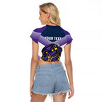Personalised Storm Rugby 2024 Raglan Cropped T Shirt Mascot With Trophy Go Champions Aboriginal Art