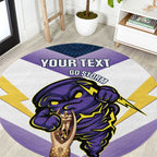 Personalised Storm Rugby 2024 Round Carpet Mascot With Trophy Go Champions Aboriginal Art