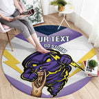 Personalised Storm Rugby 2024 Round Carpet Mascot With Trophy Go Champions Aboriginal Art