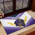 Personalised Storm Rugby 2024 Rubber Doormat Mascot With Trophy Go Champions Aboriginal Art