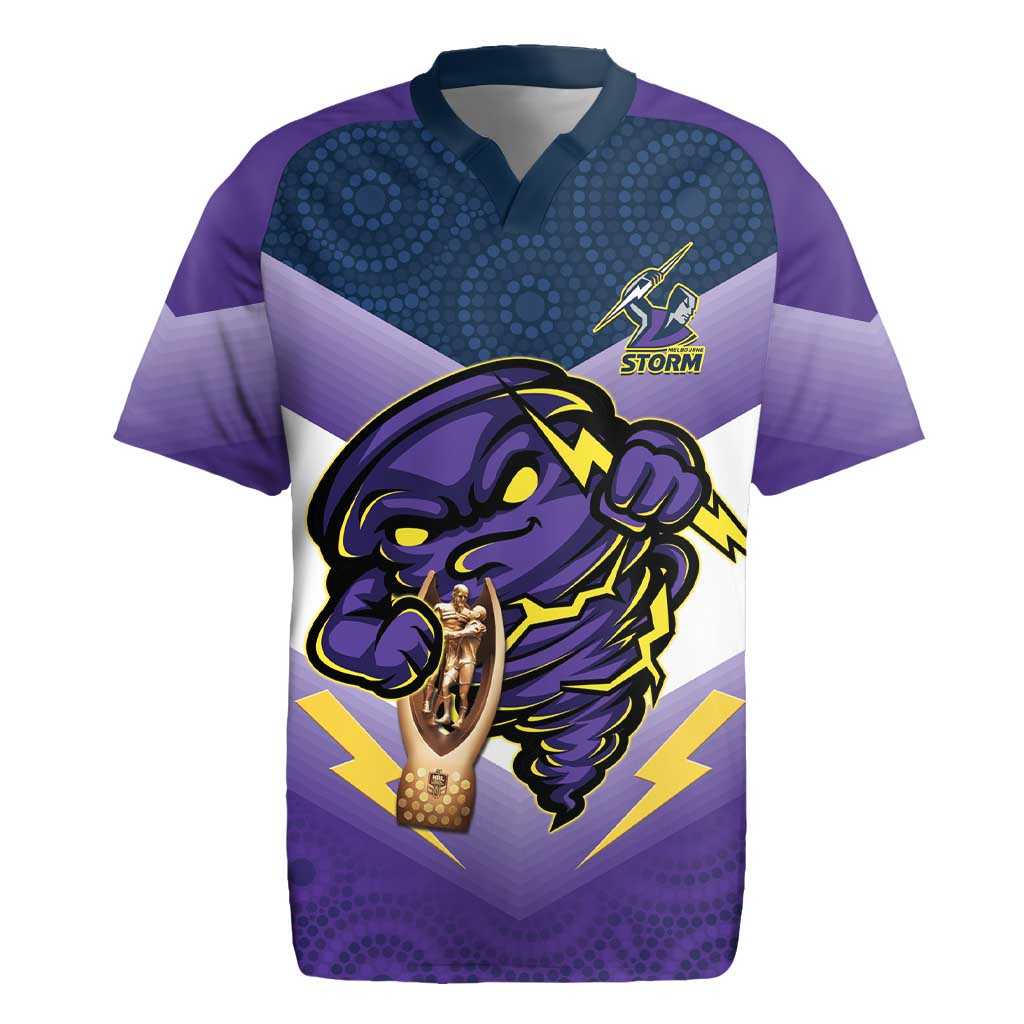 Personalised Storm Rugby 2024 Rugby Jersey Mascot With Trophy Go Champions Aboriginal Art