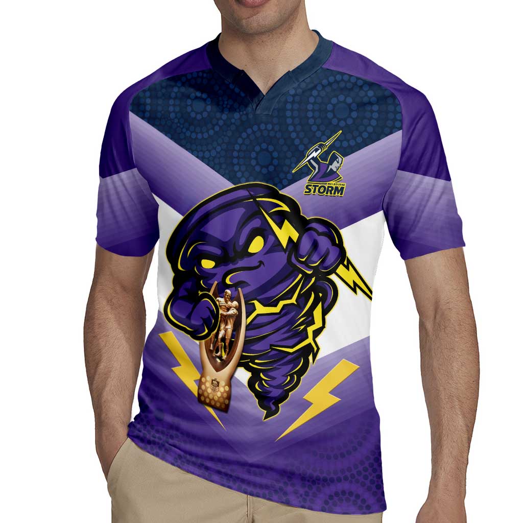 Personalised Storm Rugby 2024 Rugby Jersey Mascot With Trophy Go Champions Aboriginal Art