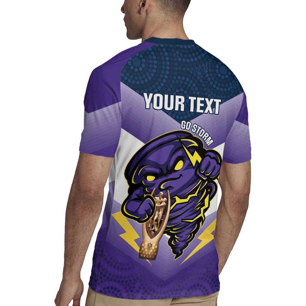 Personalised Storm Rugby 2024 Rugby Jersey Mascot With Trophy Go Champions Aboriginal Art